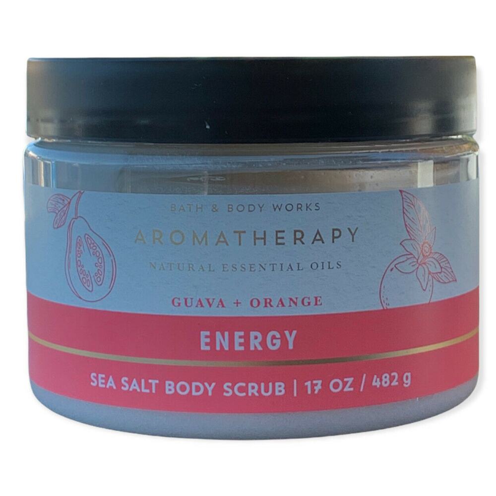 Bath & Body Works Aromatherapy Energy Guava Orange Sea Salt Body Scrub 17 oz Tub